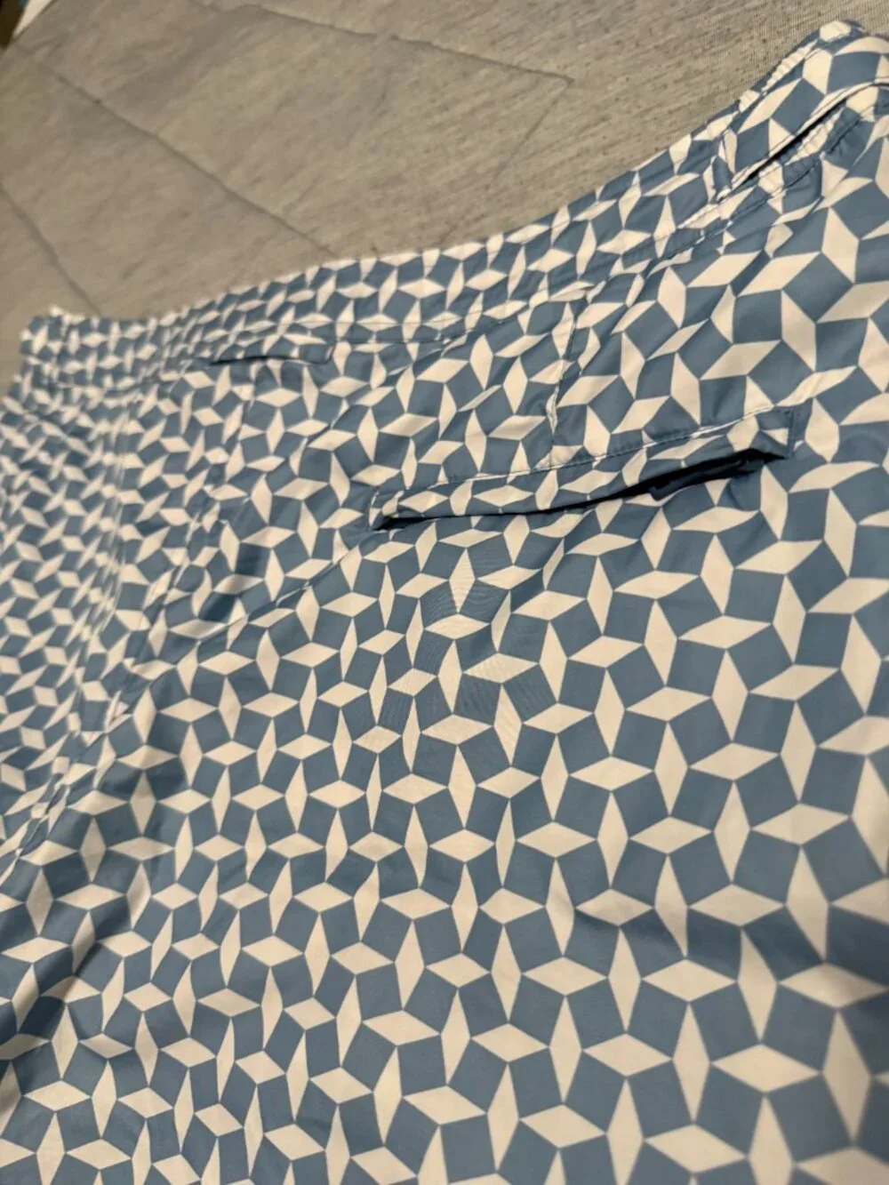 Mens Orlebar Brown Bulldog Tailored Mid-Length Geometric Print Swim Shorts Sz 32